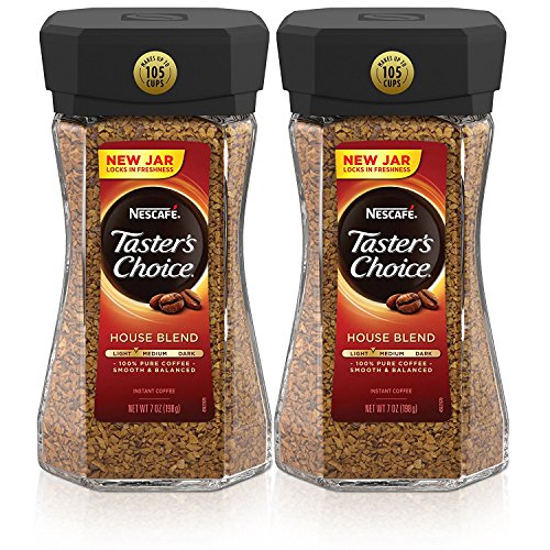 NESCAFÉ Taster&#39;s Choice Instant Coffee, Light Medium Roast, House Blend, 2 Jars (7 Oz Each)