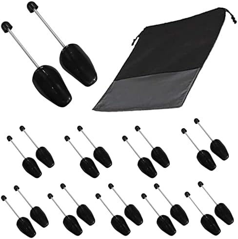 WAJJ 10 Pairs Practical Adjustable Length Men Shoe Tree Stretcher Holder Shaper Support (Black Spring)