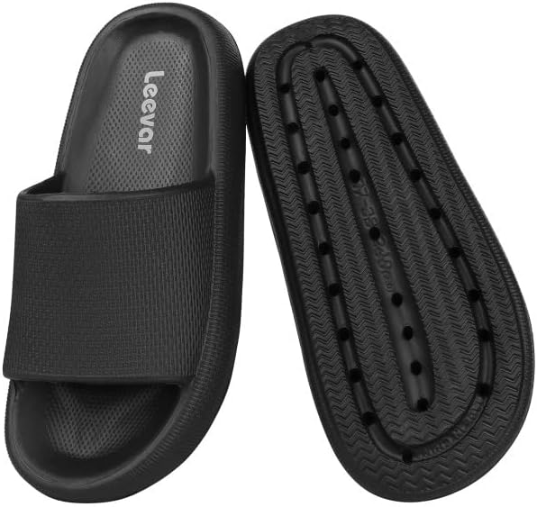Leevar Cloud Slides for Women and Men - Soft, Comfy, Relax Cloud Slippers, Thick Sole, Non-slip Slides for Men, Easy to Clean, Shower, Swimming, Beach, Indoor and Outdoor Slides for Men