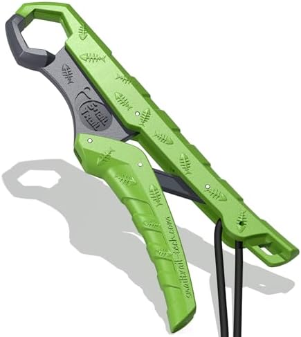 SNAIL TRAIL 7.5&#39;&#39;\/9&#39;&#39; Floating Fish Gripper, Fishing Grabber, Catfish Mouth Pliers, Caught Bass Holder, Digital Scale Hook Clamp, Saltwater Lip Grip Tool with Lanyard, Gifts for Men