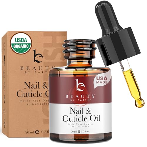Organic Nail and Cuticle Oil - USA Made Nail Oil for Growth &amp; Strength with Jojoba and Vitamin E, Repair for Damaged Nails &amp; Cuticle Softener made with Natural Ingredients, Nails Care Products