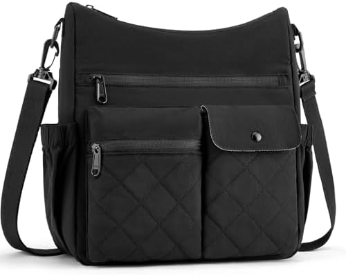 BAGSMART Nylon Crossbody Bags for Women, Handbags Shoulder Purses for Women, Travel Tote Bag with Multi Pockets