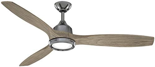 Minka-Aire F749L-GM\/SG Skyhawk 60&#34; 3 Blade Ceiling Fan in Gun Metal Finish with Seashore Gray Blades and LED Light