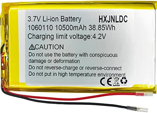 HXJNLDC DC 3.7V 10500mah 1060110 Rechargeable Lithium Polymer Replacement Battery for DIY 3.7-5V Electronic Products with Built-in 2-Wire Battery Replacement, Mobile Energy Storage Power Supply.