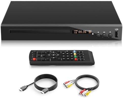 HD Blu Ray Player, Blue Ray\/DVD\/CD Player for TV, Play Region A\/1 Blu-ray Disc and All Region DVD Discs, Blu-ray DVD Player with HDMI\/AV\/Coaxial Output, USB Input, Built-in PAL NTSC (Zone 1 Blu-r