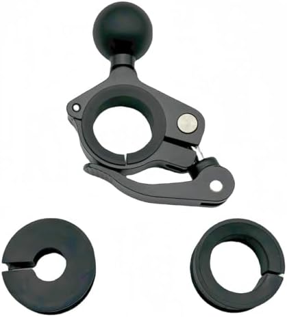 GallopingKnight \u200CMotorcycle Aluminum Alloy Phone Mount Base with 1&#34; TPU Ball, Fits 0.5&#39;&#39;\/ 0.87&#39;&#39;\/ 1&#39;&#39;\/ 1.125&#39;&#39;\/ 1.26&#39;&#39; Round Rails, Compatible with