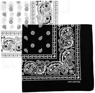 Vamqor Bandana Single Pack &amp; Double Pack Cotton for Men and Women 22 Inch