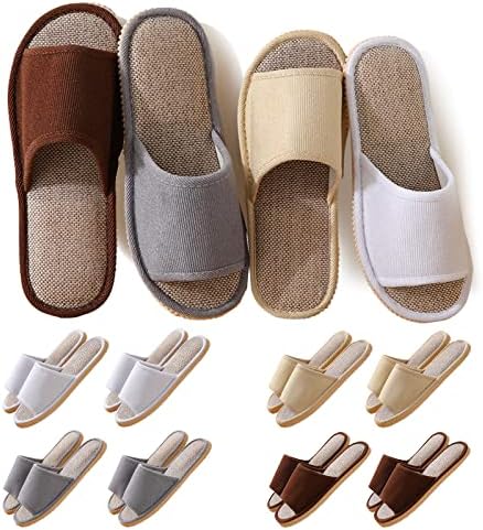 biroris 8 Pairs Disposable Slippers for Guests,House Slippers for Guests, Open Toe Indoor Slipper Comfortable Washable,Multi-Color Casual Spa Slipper for House,Hotel,Travel,Unisex Universal Size