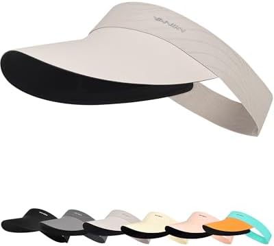 YANIKY 遮阳帽女士\/男士防晒指数 UPF 50+ 轻质运动帽可调节空顶帽马尾辫帽