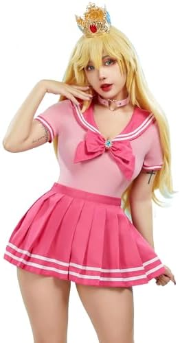 Mobbunny Women Bodysuit Skirt Set With Socks Romper Onesie Button Crotch Daily Halloween Clubwear