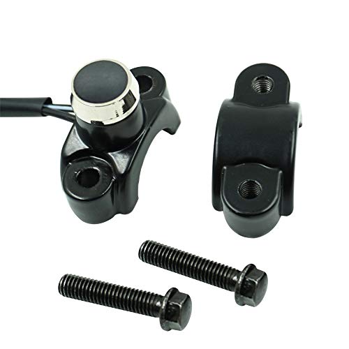 Aluminum 7\/8&#34; Motorcycle Handlebar Control Horn Start Switch Button Momentary Action with Two Bullet Connectors Black Button