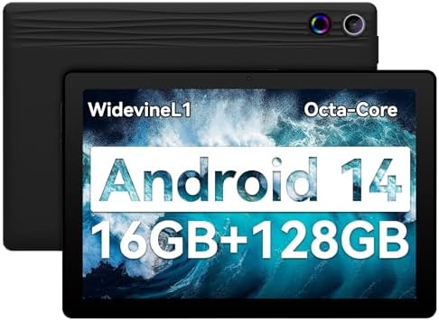 UGRIHACH Tablet, 10.95&#34; Android Tablet,16GB RAM 128GB ROM 1TB Expansion, Octa-Core, Android 14, 1280x800 FHD, Dual Camera, WiFi6, BT5.3, 6800mAh Battery