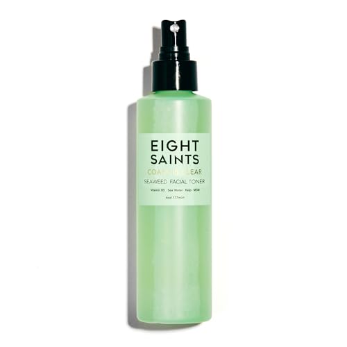 Eight Saints Coast is Clear Seaweed Anti Aging Face Toner, Natural and Organic Alcohol Free Witch Hazel Toner for Face, Minimizes Large Pores and Redness, 6 Ounces