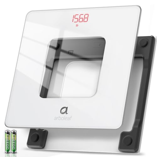 arboleaf Scale for Body Weight, High-Precision Digital Bathroom Scale with LED Display, Sleek &amp; Durable, 400lb Capacity for Home Use