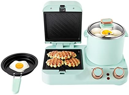 3 in 1 Breakfast Station, Electric Breakfast Maker with Frying Pan, Boiling Pot, Frying Pan Non-stick, Mini Toaster Bread Breakfast Sandwich Maker,Cooking Station, Kitchenette for Small Spaces