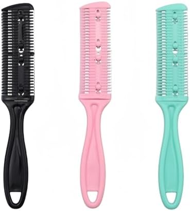 Razor Comb Hair Razors for Cutting Hair with Double Edge 3 Pcs Split Ends Hair Trimmer Hair Cutting Razor Combs Tools Hair Thinning Scissors for Women and Men, Thinning Shears for Hair Cutting Tool