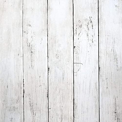 CiCiwind Peel and Stick Wallpaper Wood Contact Paper White Shiplap Wall Paper Peel and Stick Modern Rustic Wood Removable Waterproof Self Adhesive Wallpapers for Cabinets Bedroom Bathroom 78.7&#34;x17