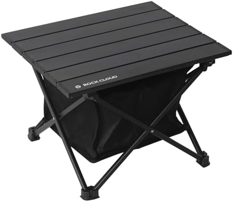 ROCK CLOUD Upgraded Portable Camping Table Ultralight Aluminum Camp Table Folding Beach Table with Storage Bag for Camping Hiking Backpacking Outdoor Picnic