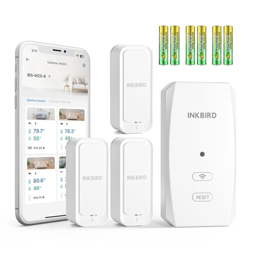 WiFi Hygrometer Thermometer with Swiss Sensor 3 Pack, Bluetooth 5.0 Dual Mode, 300-Day Data Storage, 9-Month Battery, IP65 Waterproof for Home, Greenhouse, Reptile Tank