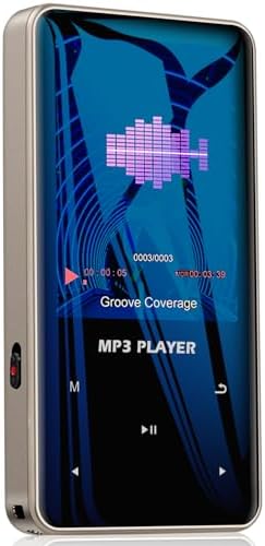 96GB Mp3 Player with Bluetooth 5.0 - Aiworth Portable Digital Lossless Music MP3 MP4 Player for Kids with FM Radio HD Speaker for Sports Running Super Light Metal Shell Touch Buttons