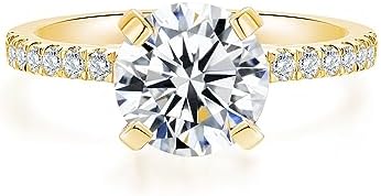 IMOLOVE Moissanite Engagement Ring D Color VVS1 Clarity Moissanite Engagement Rings for Women Wedding Rings for Women 1-2CT Lab Created Diamond Rings Promise Rings for Her Size 4-11