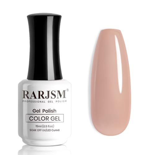 RARJSM Neutral Gel Nail Polish Nude Dirty Pink Skin Tone Color Sheer Jelly Gel Polish 1PC 15ml Single Bottle Creamy Transparent Pink Nail Gel Polish Soak off UV LED Cured for Home Salon DIY Manicure