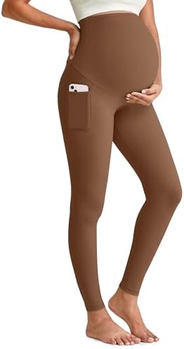 G4Free BareFeel Maternity Leggings with Pockets Over The Belly Stretchy Workout Yoga Pregnancy Pants