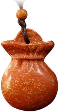 KBBYT 天然正宗泗滨红砭石福袋吊坠 富贵红手工编织项坠 泗水砭石吊坠 Home,Office Body Electric Massagers